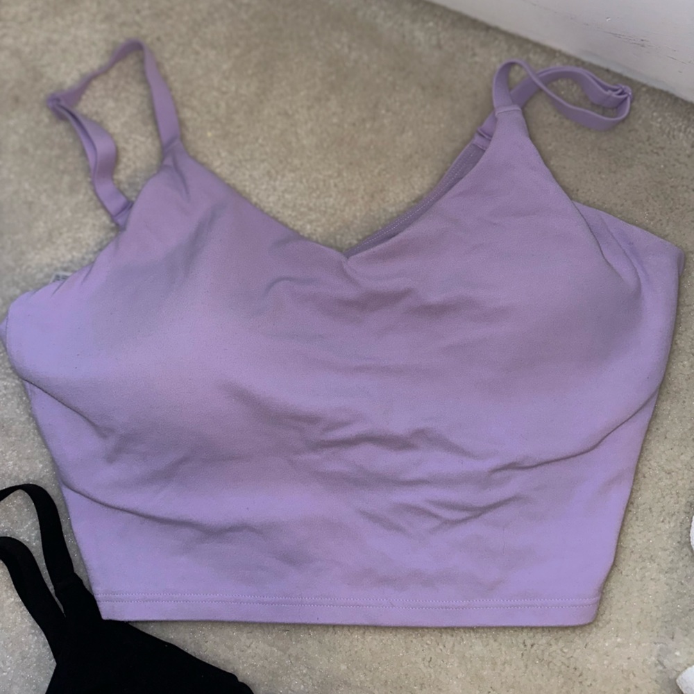 Athleta Elation V Neck Crop Lavender